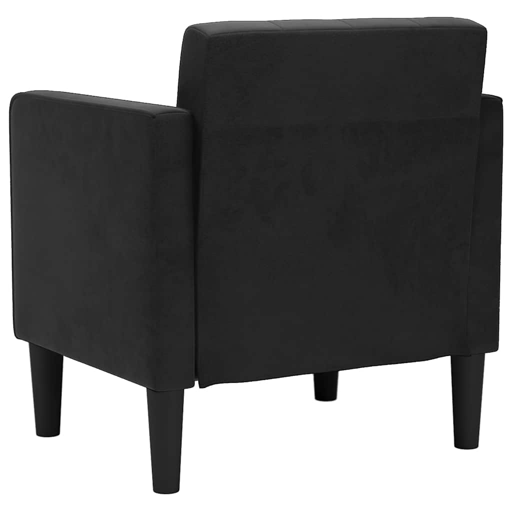 Fauteuil canapé avec accoudoirs velours noir 53 cm - XIOS