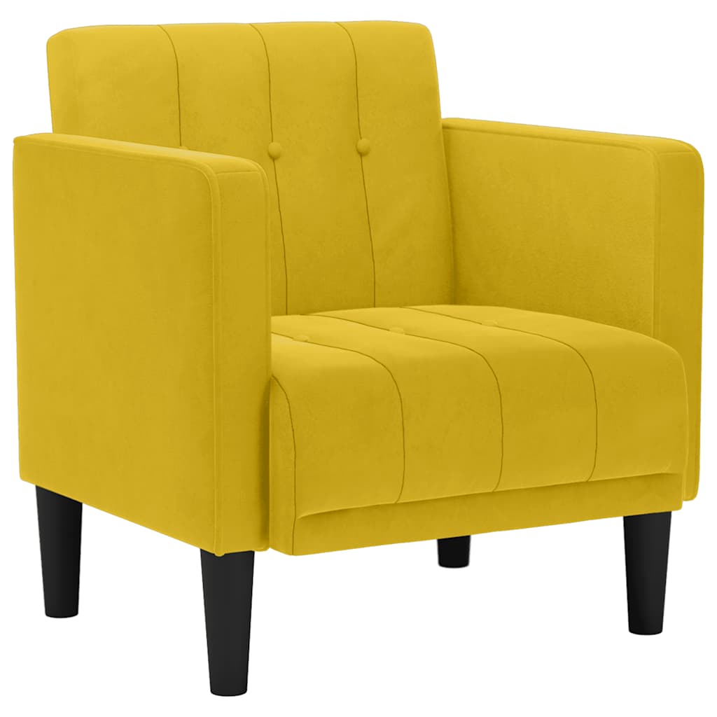Fauteuil avec accoudoirs velours jaune 53 cm - XIOS