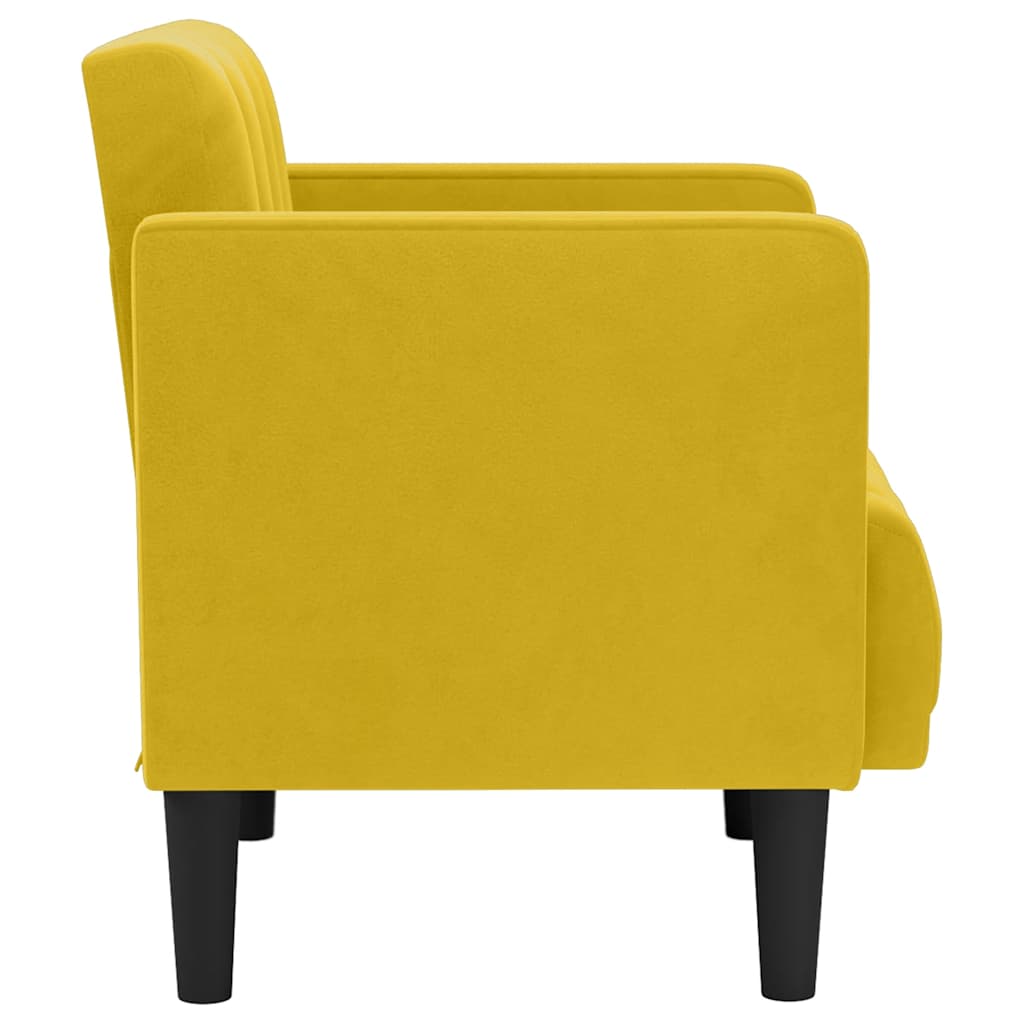 Fauteuil avec accoudoirs velours jaune 53 cm - XIOS