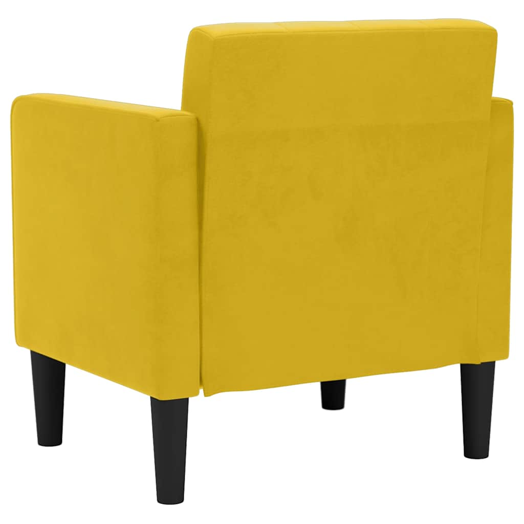 Fauteuil avec accoudoirs velours jaune 53 cm - XIOS