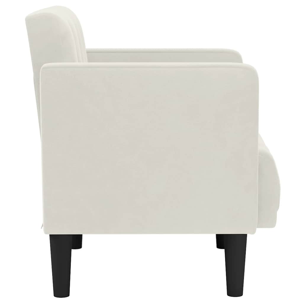 Fauteuil canapé avec accoudoirs couleur crème 53 cm velours - XIOS
