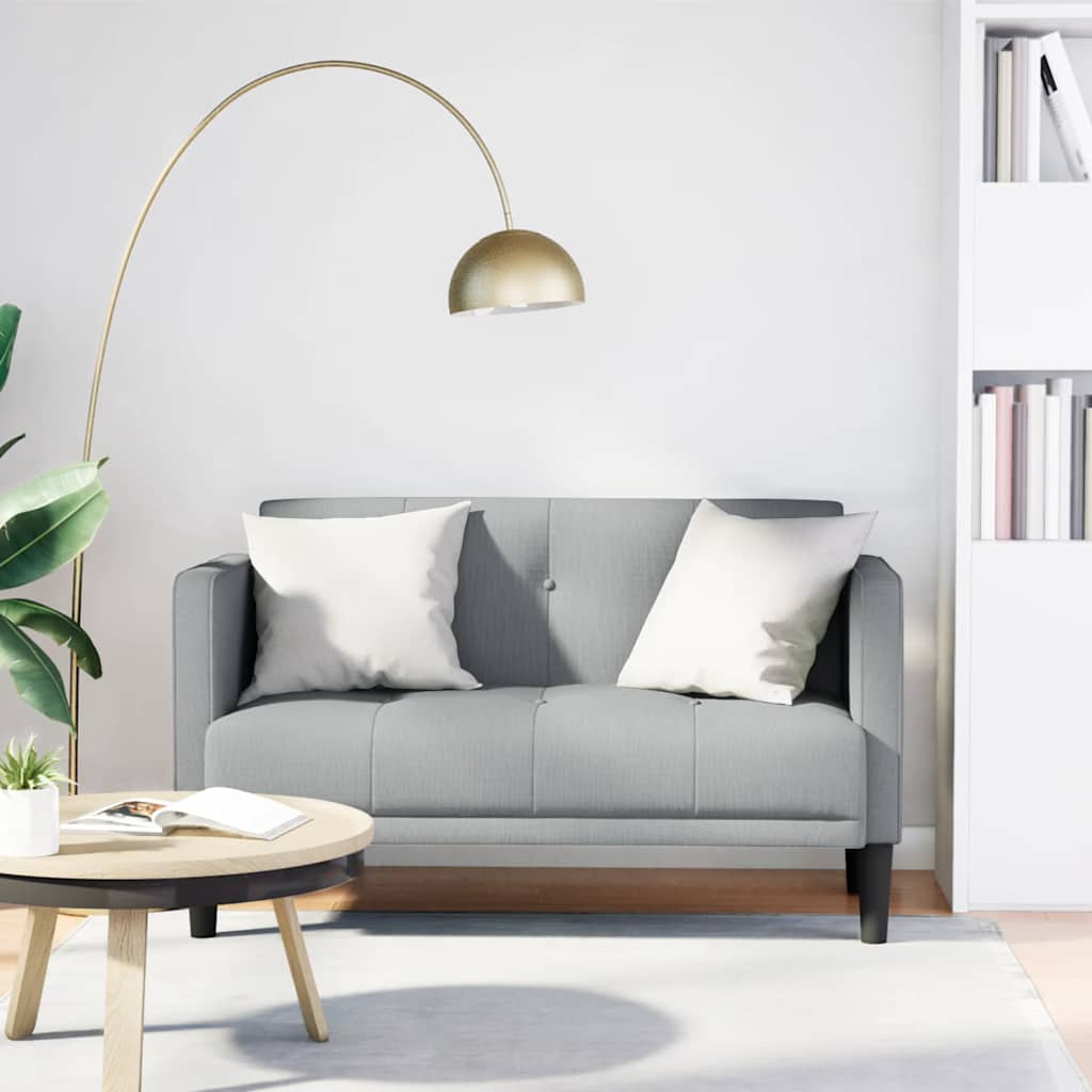 Canapé deux places gris clair 111 cm en tissu - XIOS