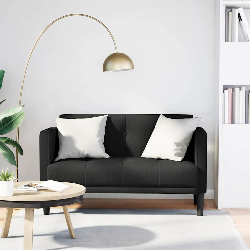 Canapé deux places noir 111 cm en tissu - XIOS