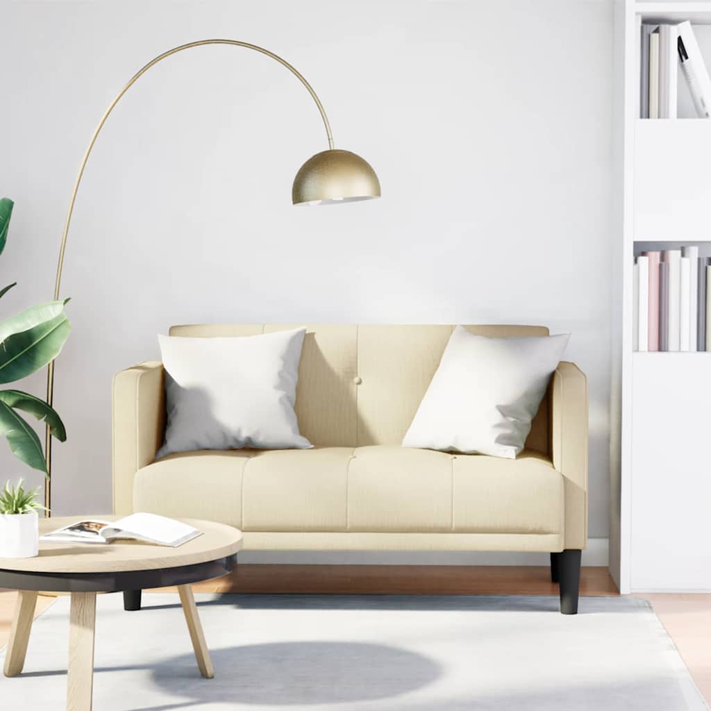 Canapé deux places crème 111 cm en tissu - XIOS