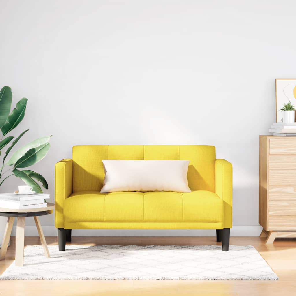 Canapé deux places jaune 111 cm en tissu - XIOS