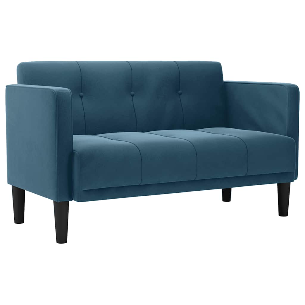 Canapé deux places bleu 111 cm velours - XIOS