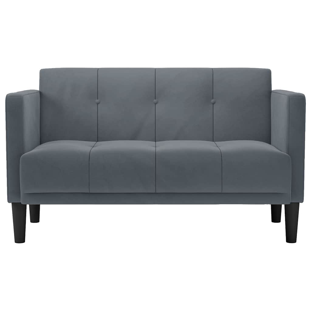 Canapé deux places gris foncé 111 cm velours - XIOS