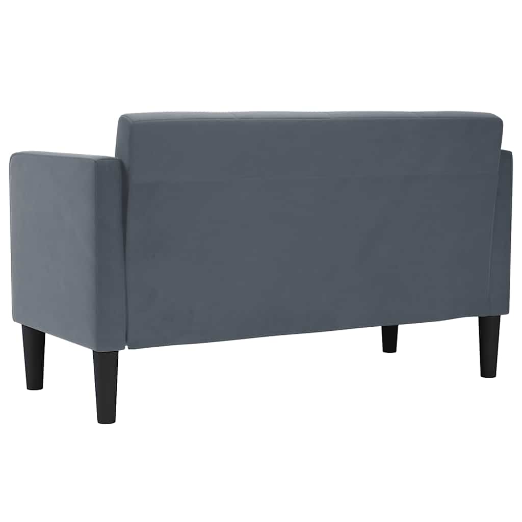 Canapé deux places gris foncé 111 cm velours - XIOS