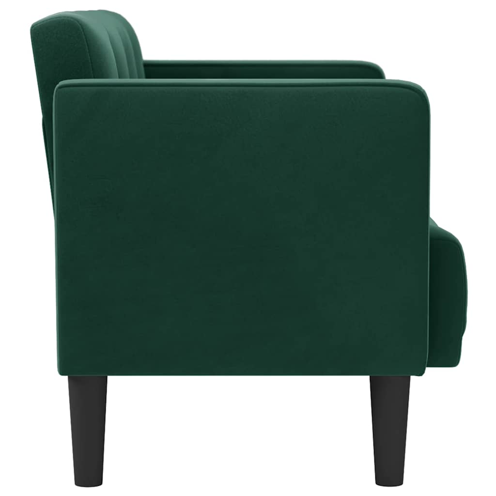Canapé deux places vert foncé 111 cm velours - XIOS