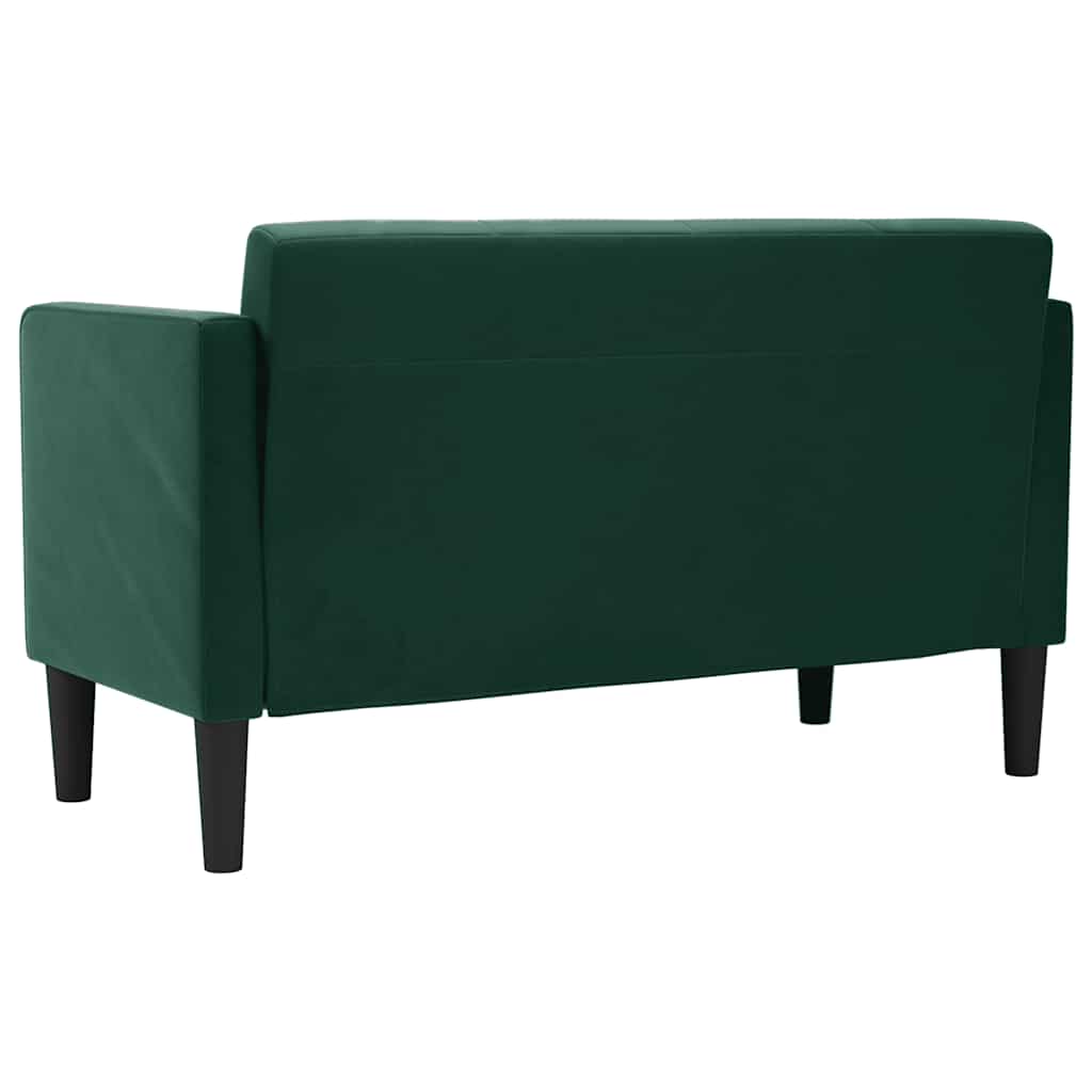 Canapé deux places vert foncé 111 cm velours - XIOS