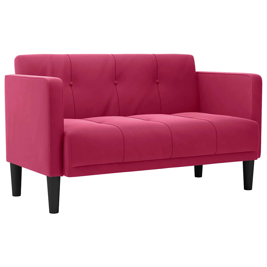 Canapé deux places rouge vin 111 cm velours - XIOS