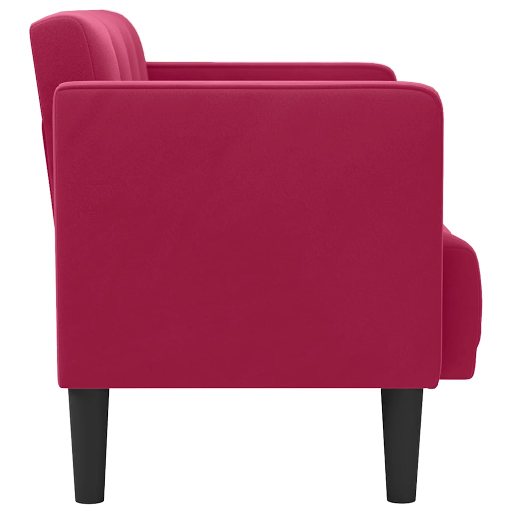 Canapé deux places rouge vin 111 cm velours - XIOS