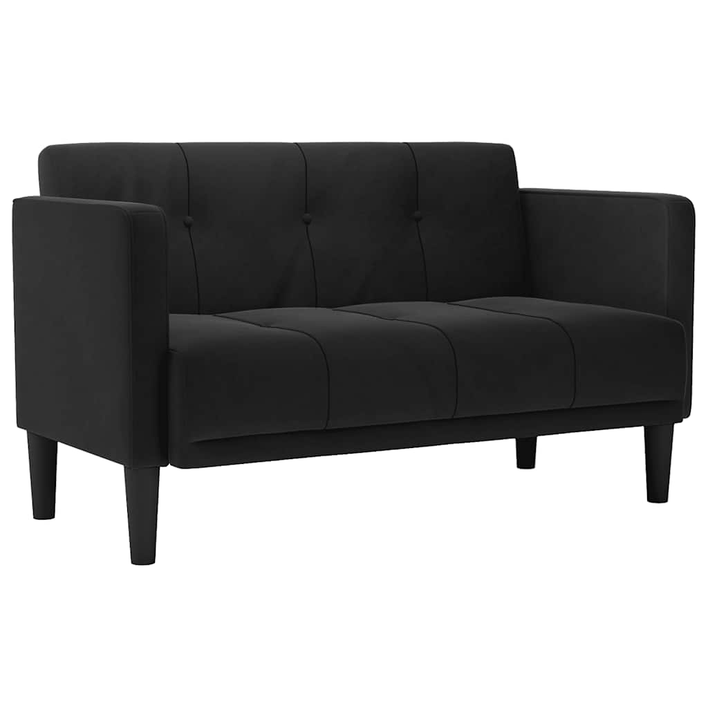 Canapé deux places noir 111 cm velours - XIOS