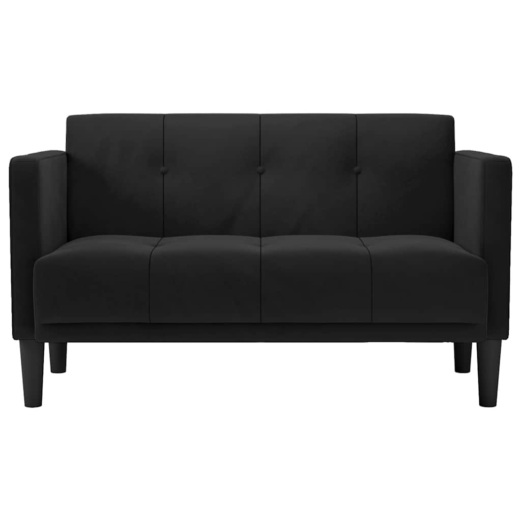 Canapé deux places noir 111 cm velours - XIOS