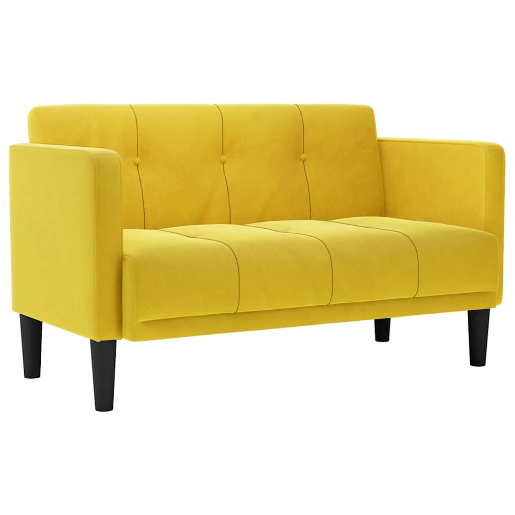 Canapé deux places Jaune 111 cm Velours - XIOS