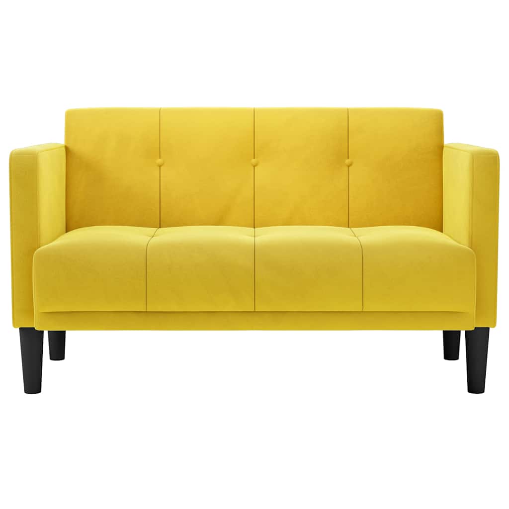 Canapé deux places Jaune 111 cm Velours - XIOS
