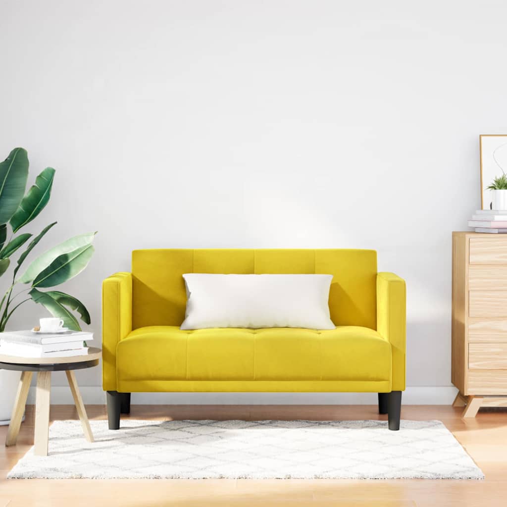 Canapé deux places Jaune 111 cm Velours - XIOS