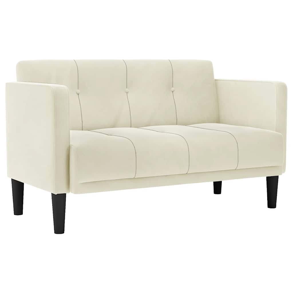 Canapé deux places Crème 111 cm Velours - XIOS
