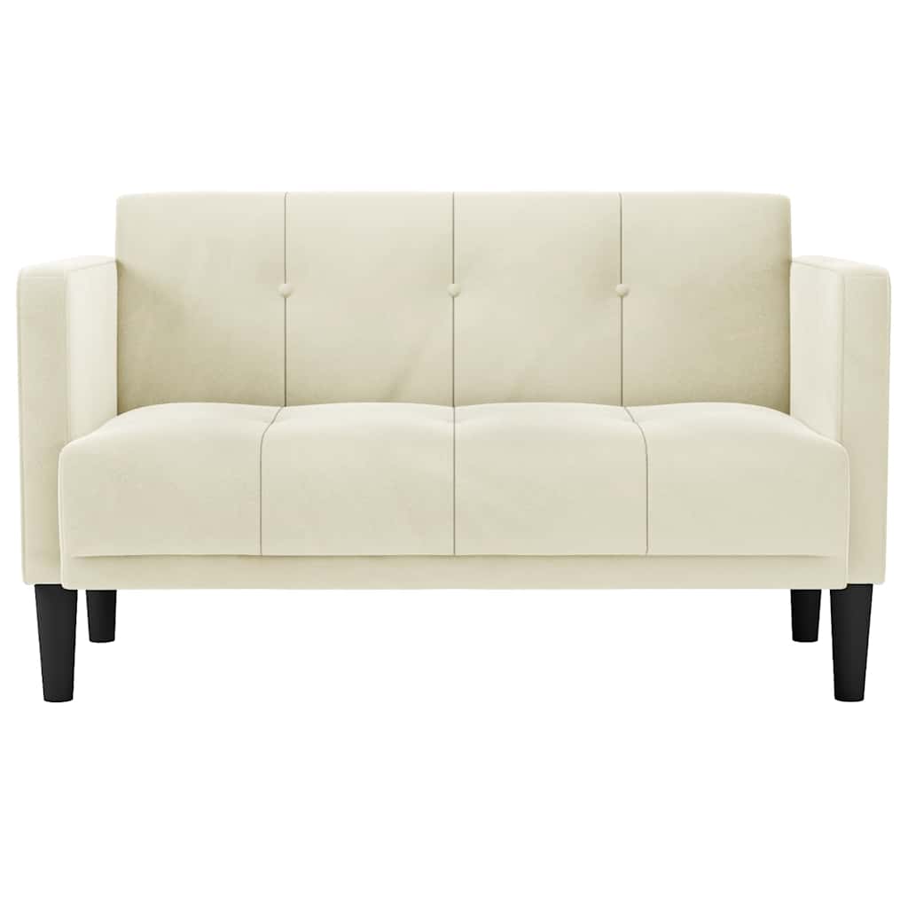 Canapé deux places Crème 111 cm Velours - XIOS