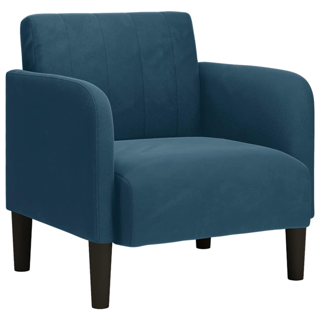 Fauteuil canapé avec accoudoirs velours bleu 54 cm - XIOS