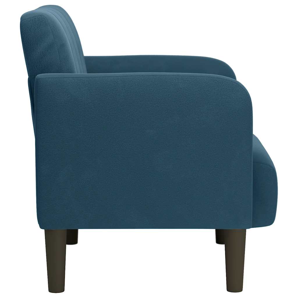 Fauteuil canapé avec accoudoirs velours bleu 54 cm - XIOS