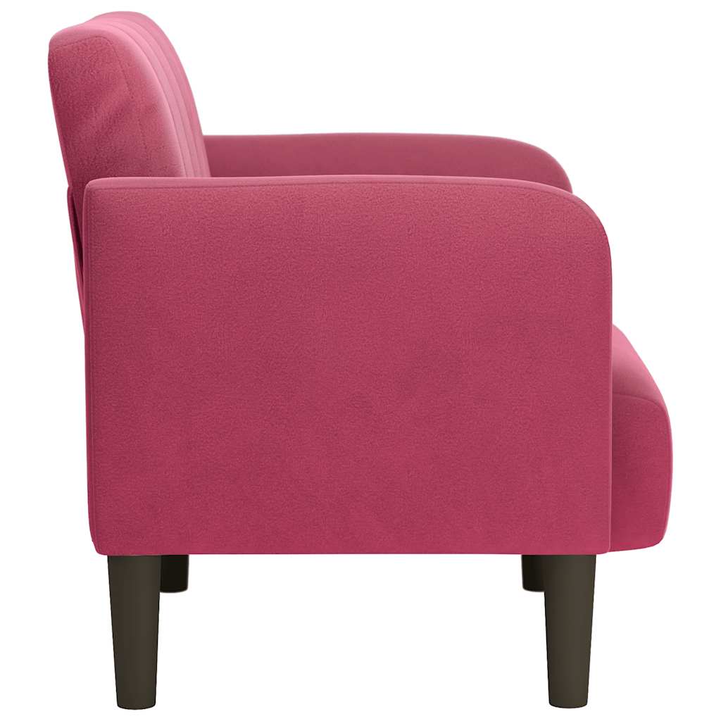 Fauteuil avec accoudoirs rouge bordeaux 54 cm velours - XIOS