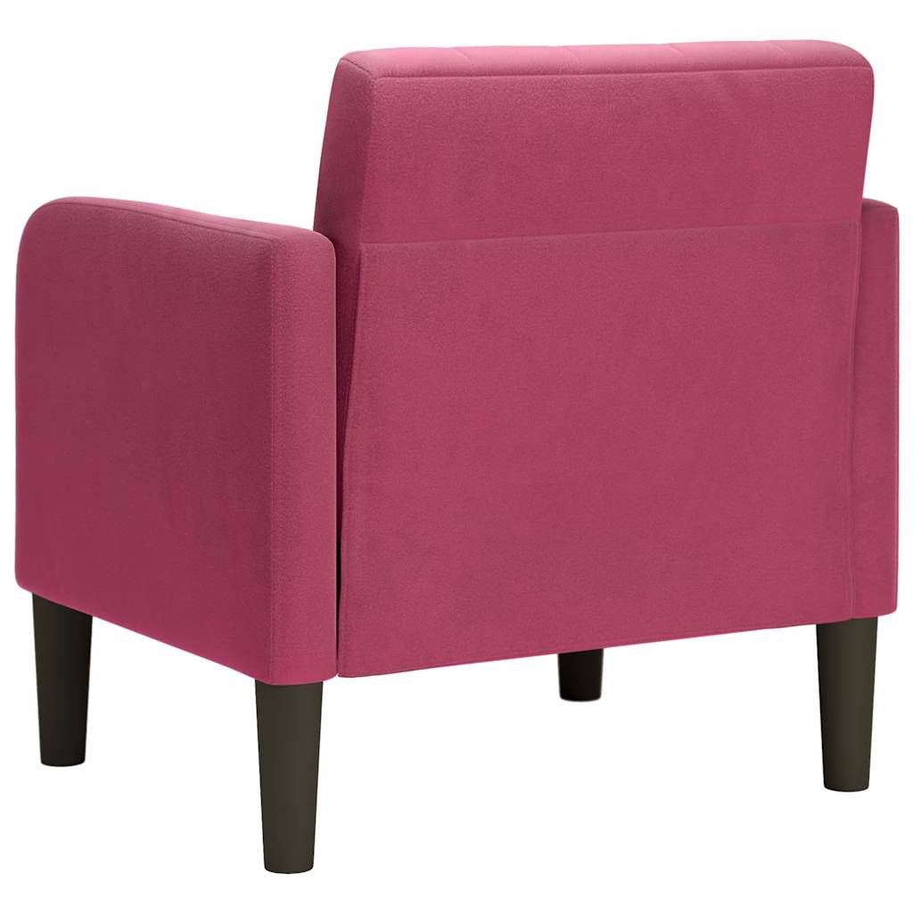 Fauteuil avec accoudoirs rouge bordeaux 54 cm velours - XIOS