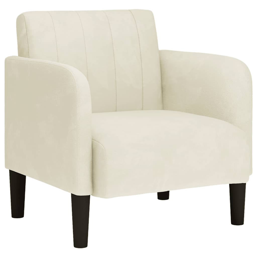 Fauteuil avec accoudoirs crème 54 cm velours - XIOS