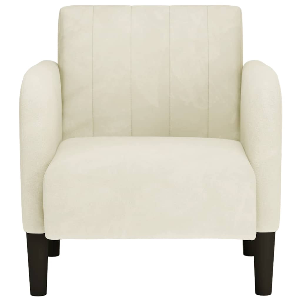 Fauteuil avec accoudoirs crème 54 cm velours - XIOS