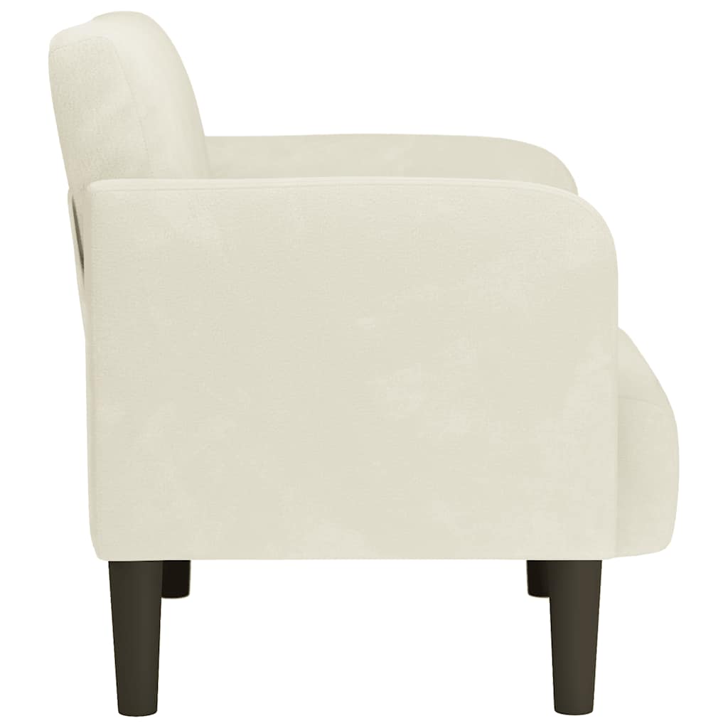 Fauteuil avec accoudoirs crème 54 cm velours - XIOS
