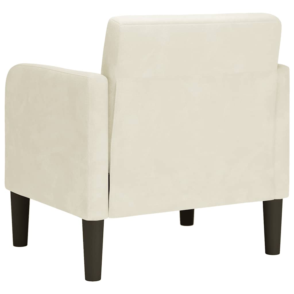 Fauteuil avec accoudoirs crème 54 cm velours - XIOS