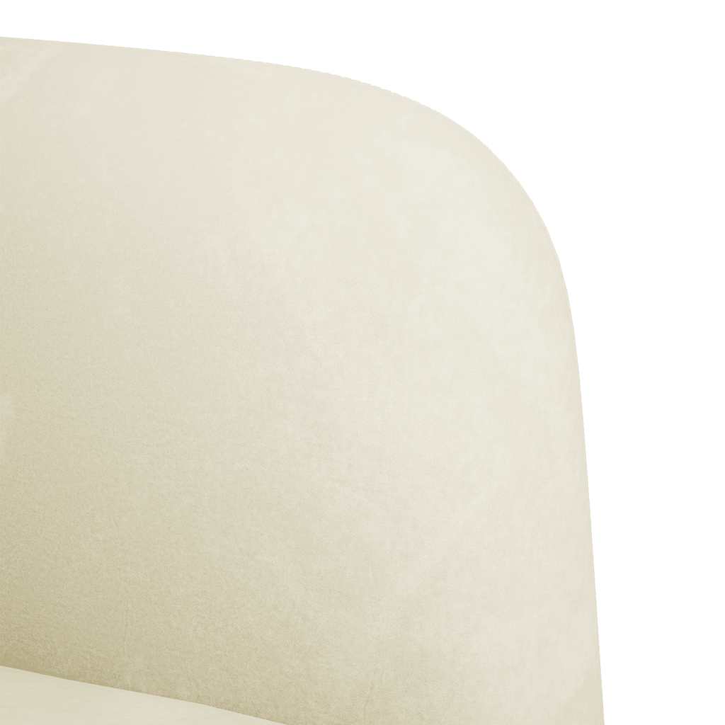 Fauteuil avec accoudoirs crème 54 cm velours - XIOS