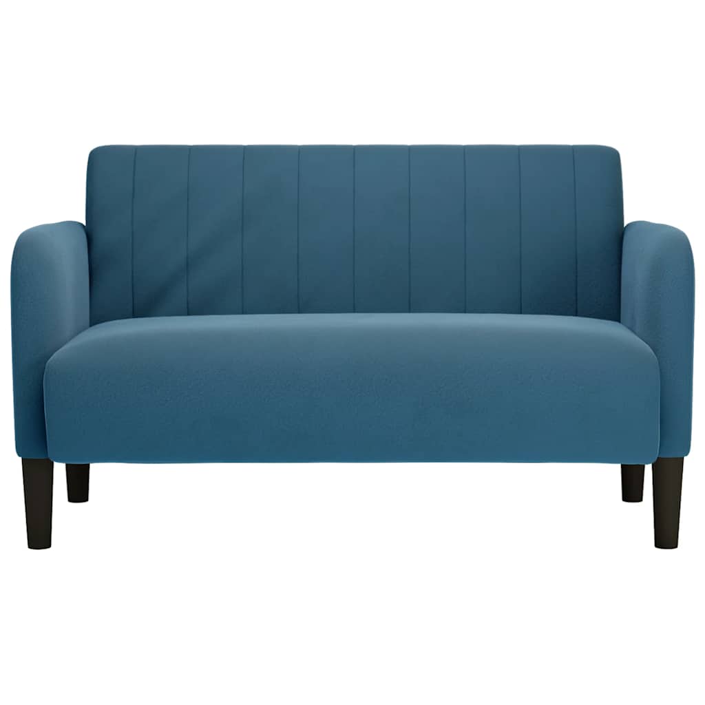 Canapé causeuse bleu 109 cm velours - XIOS