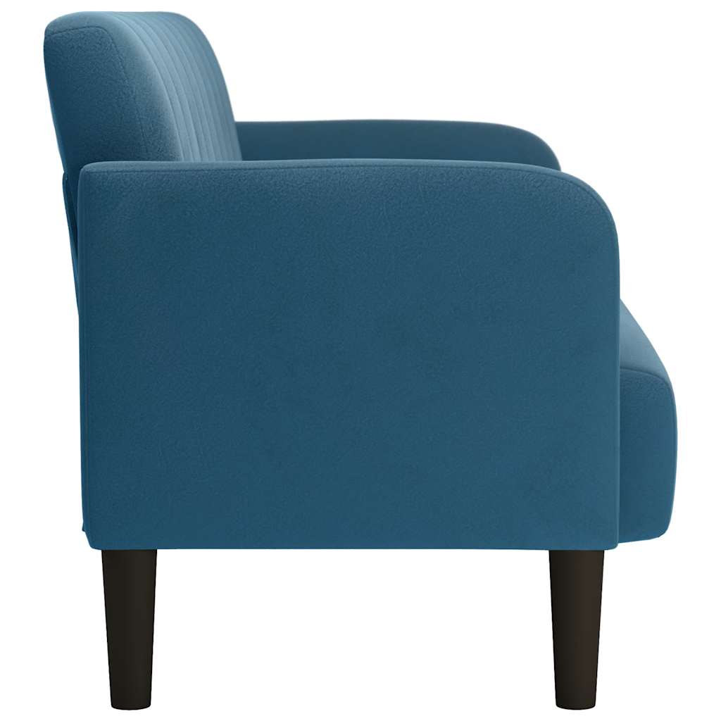 Canapé causeuse bleu 109 cm velours - XIOS