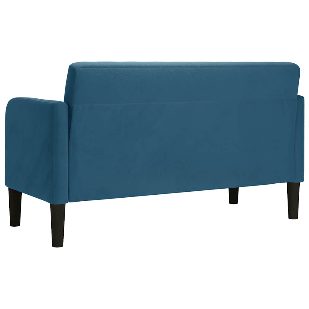 Canapé causeuse bleu 109 cm velours - XIOS