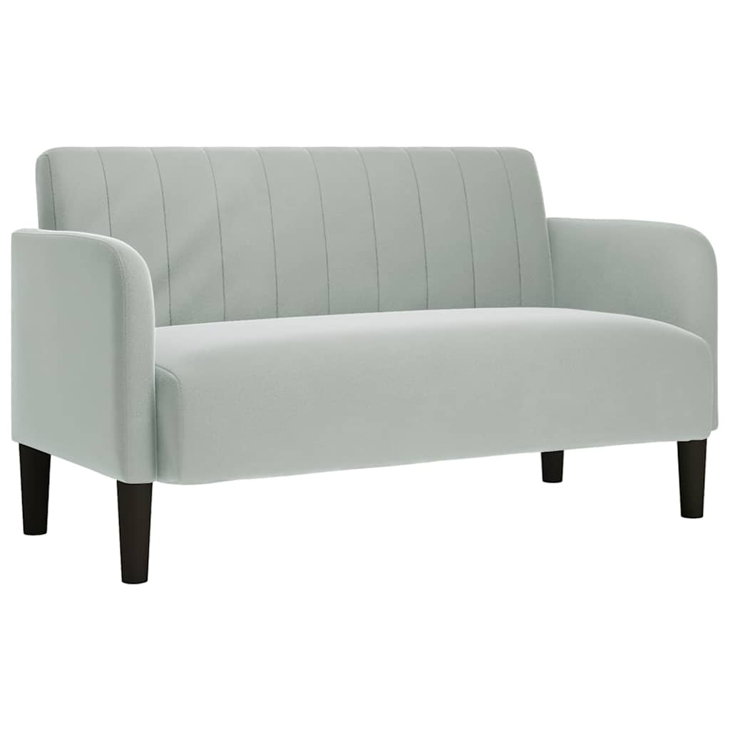 Canapé causeuse gris clair 109 cm velours