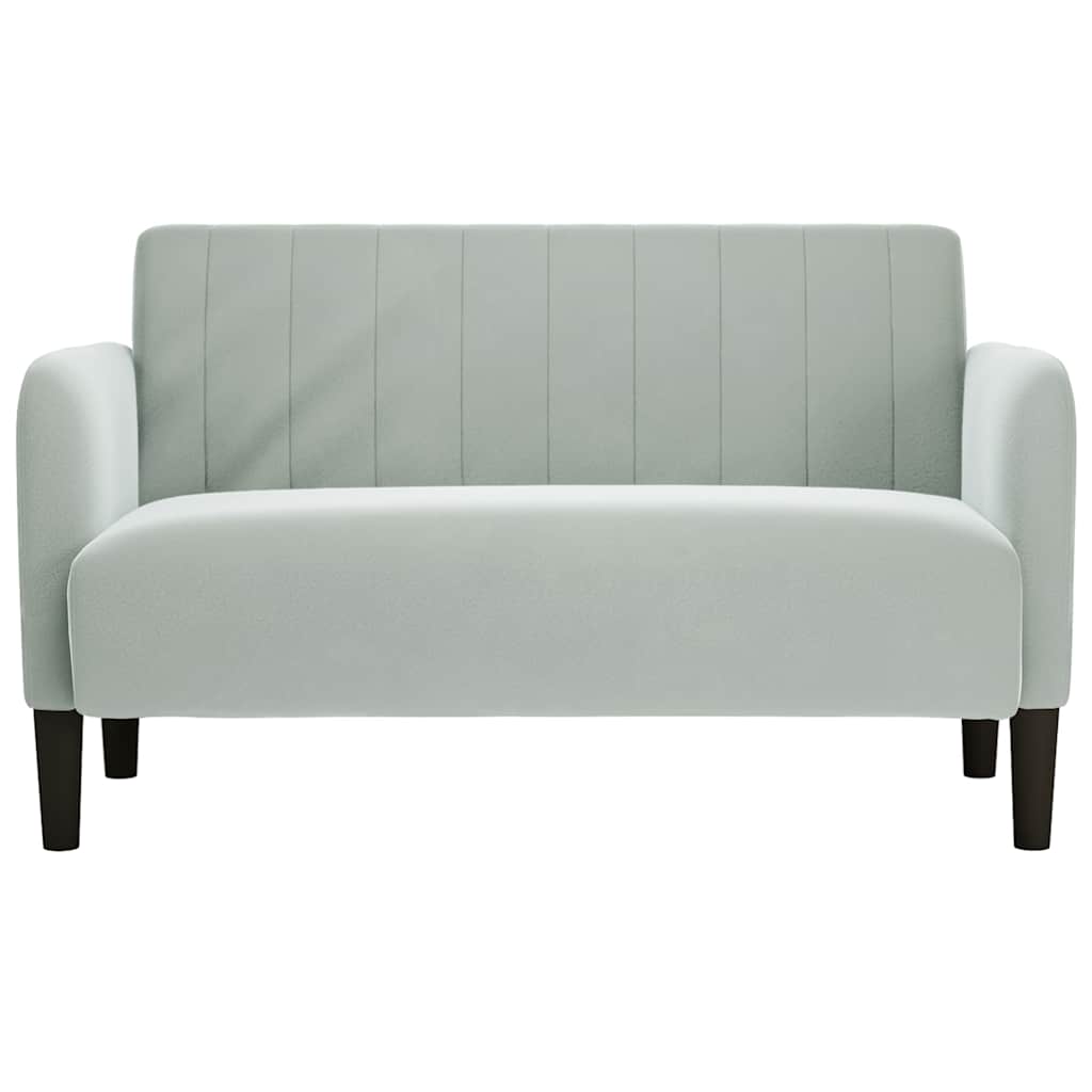 Canapé causeuse gris clair 109 cm velours - XIOS