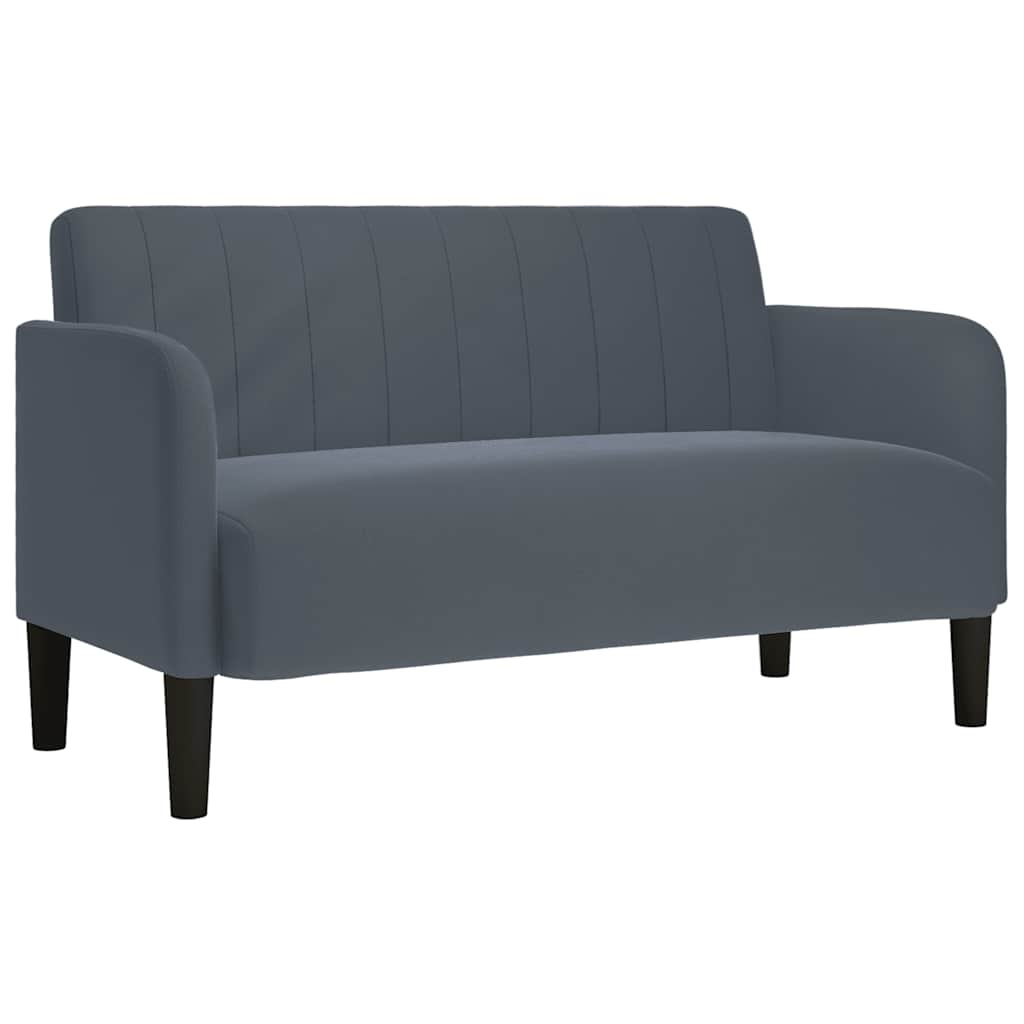 Canapé causeuse gris foncé 109 cm velours - XIOS
