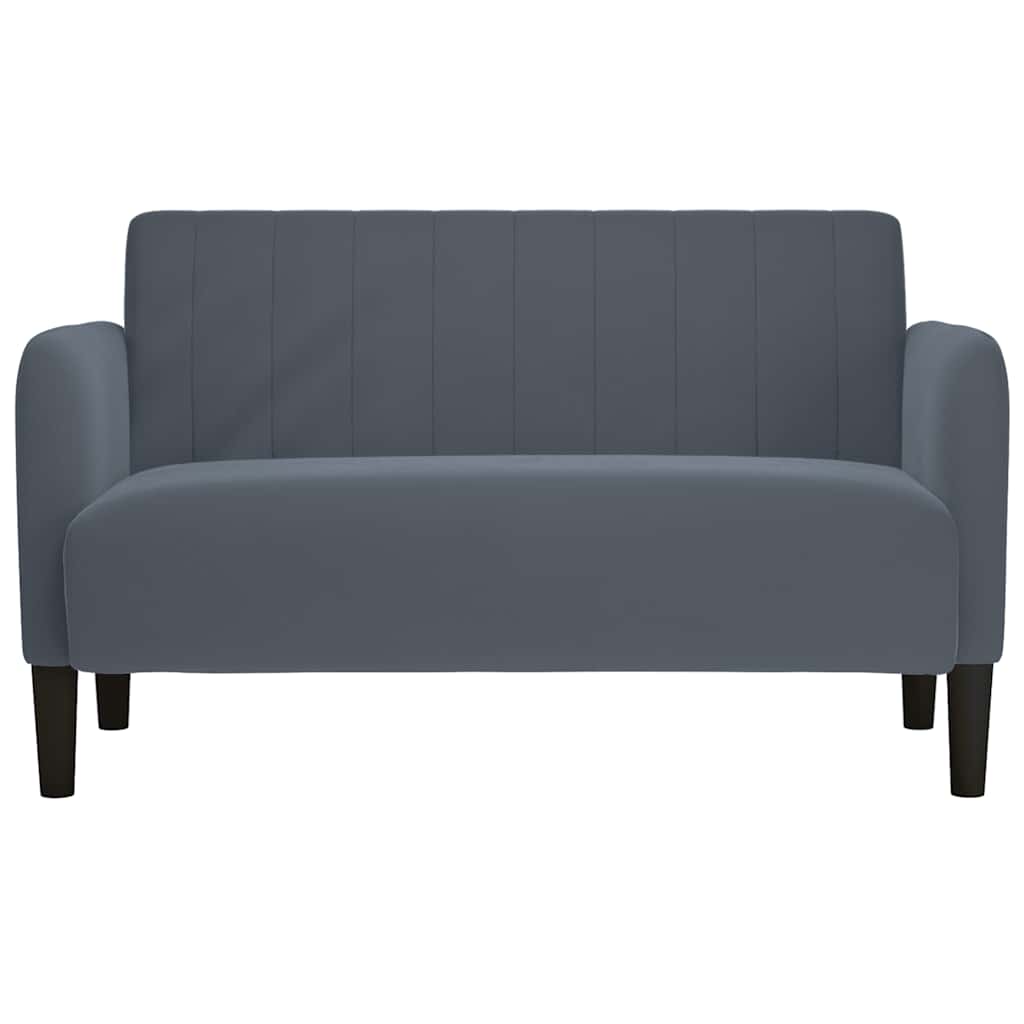 Canapé causeuse gris foncé 109 cm velours - XIOS