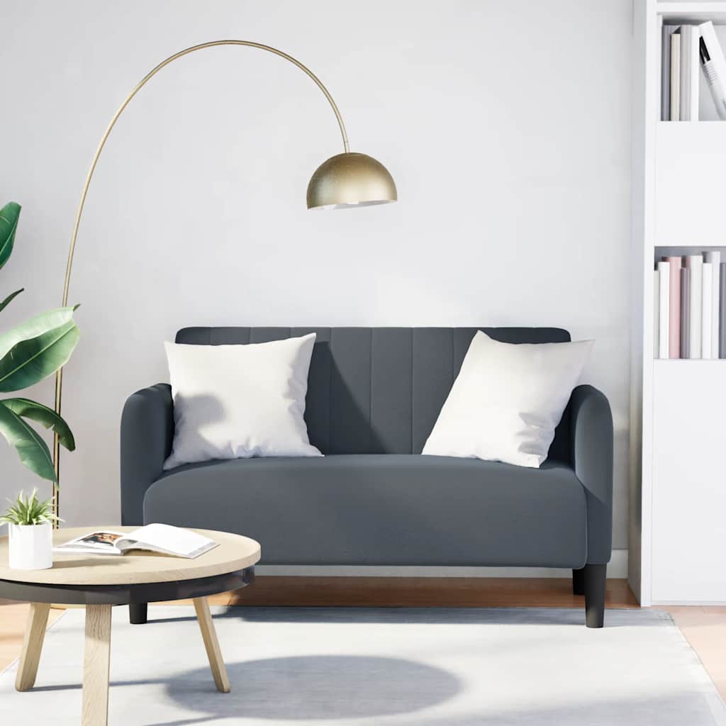 Canapé causeuse gris foncé 109 cm velours - XIOS