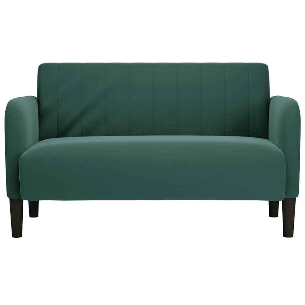 Canapé causeuse vert foncé 109 cm velours - XIOS
