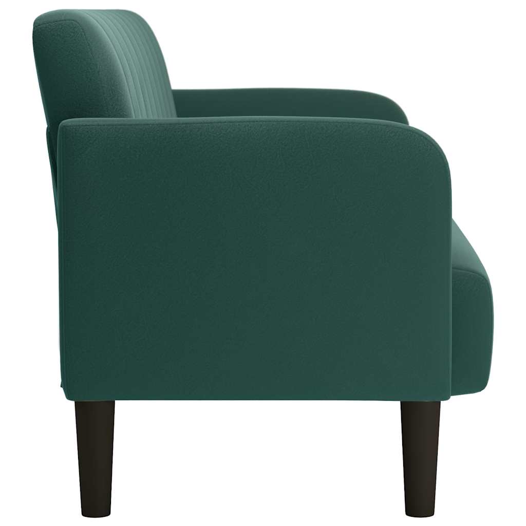 Canapé causeuse vert foncé 109 cm velours - XIOS