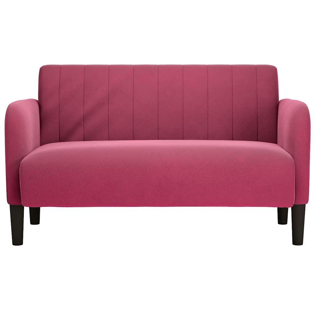 Canapé causeuse rouge bordeaux 109 cm velours - XIOS