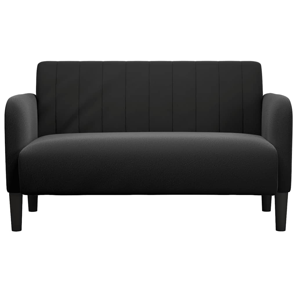 Canapé causeuse noir 109 cm velours - XIOS