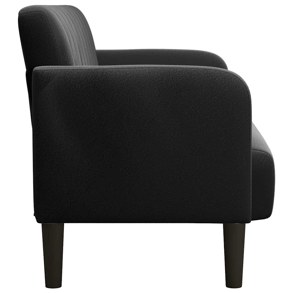 Canapé causeuse noir 109 cm velours - XIOS