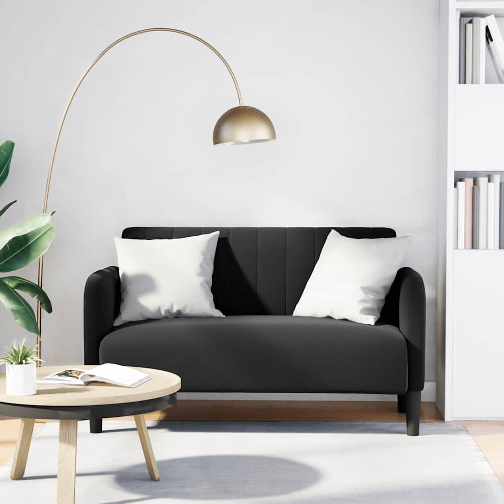 Canapé causeuse noir 109 cm velours