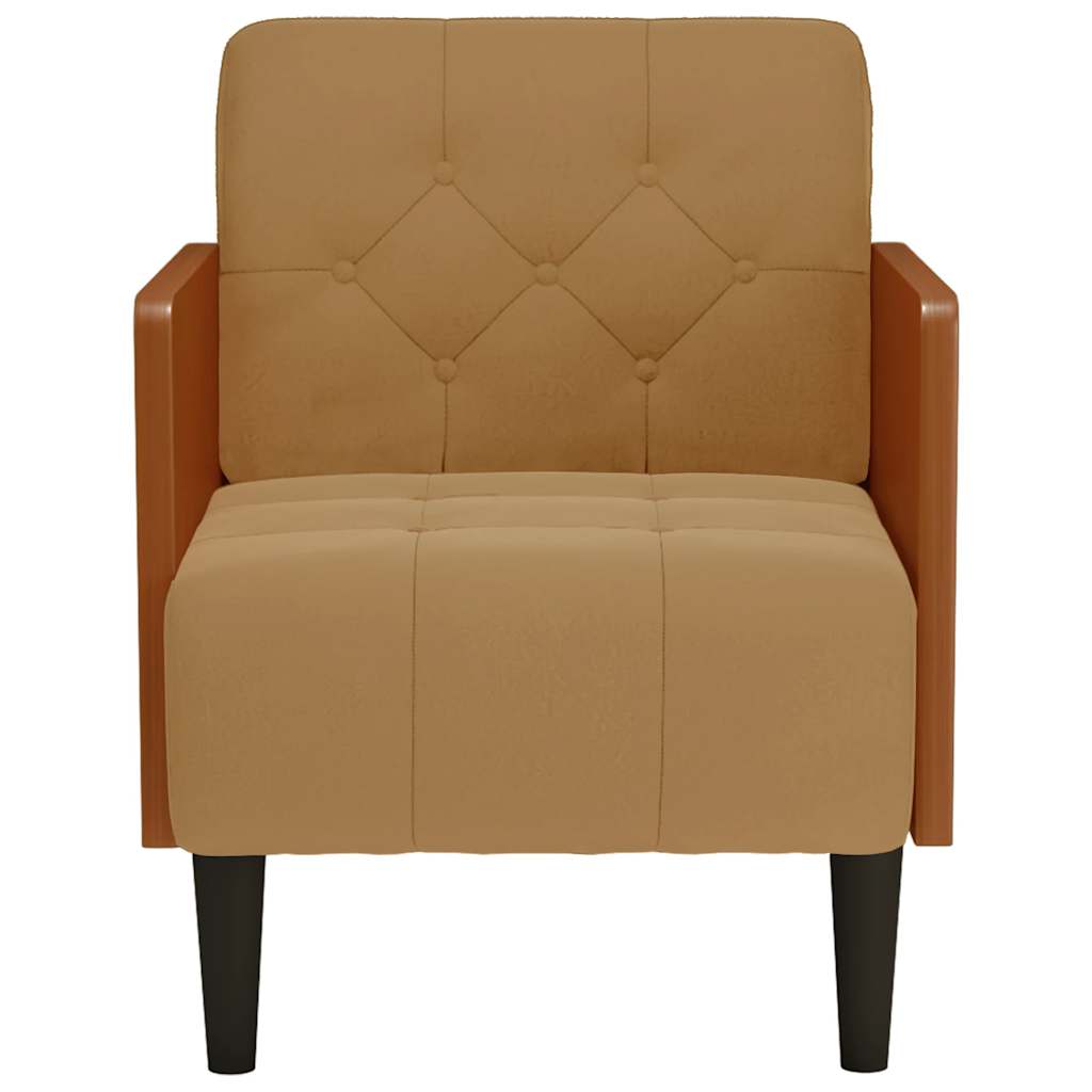 Fauteuil avec accoudoirs marron 55 cm velours - XIOS