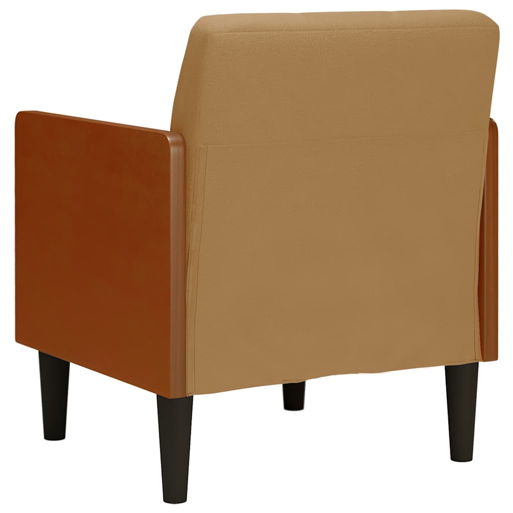 Fauteuil avec accoudoirs marron 55 cm velours - XIOS