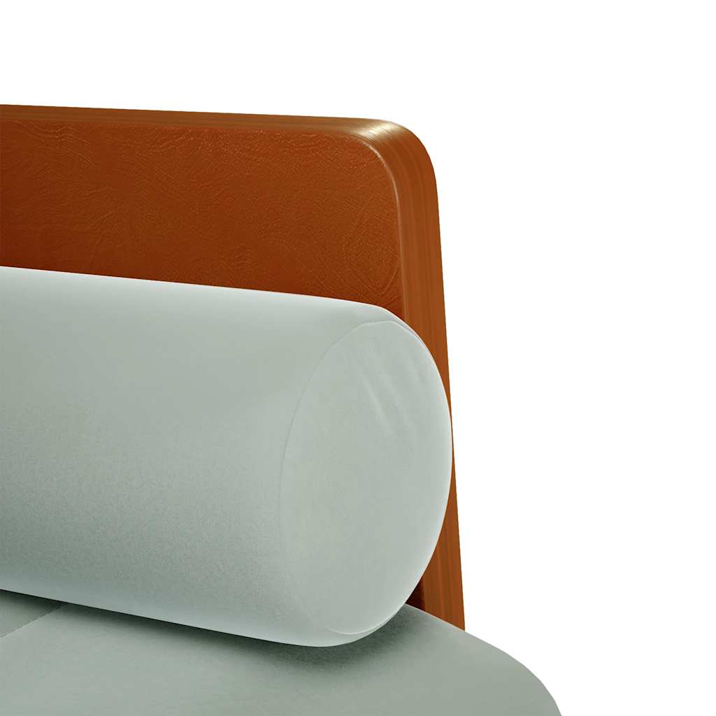 Canapé deux places avec coussins cylindriques gris clair 110 cm velours - XIOS