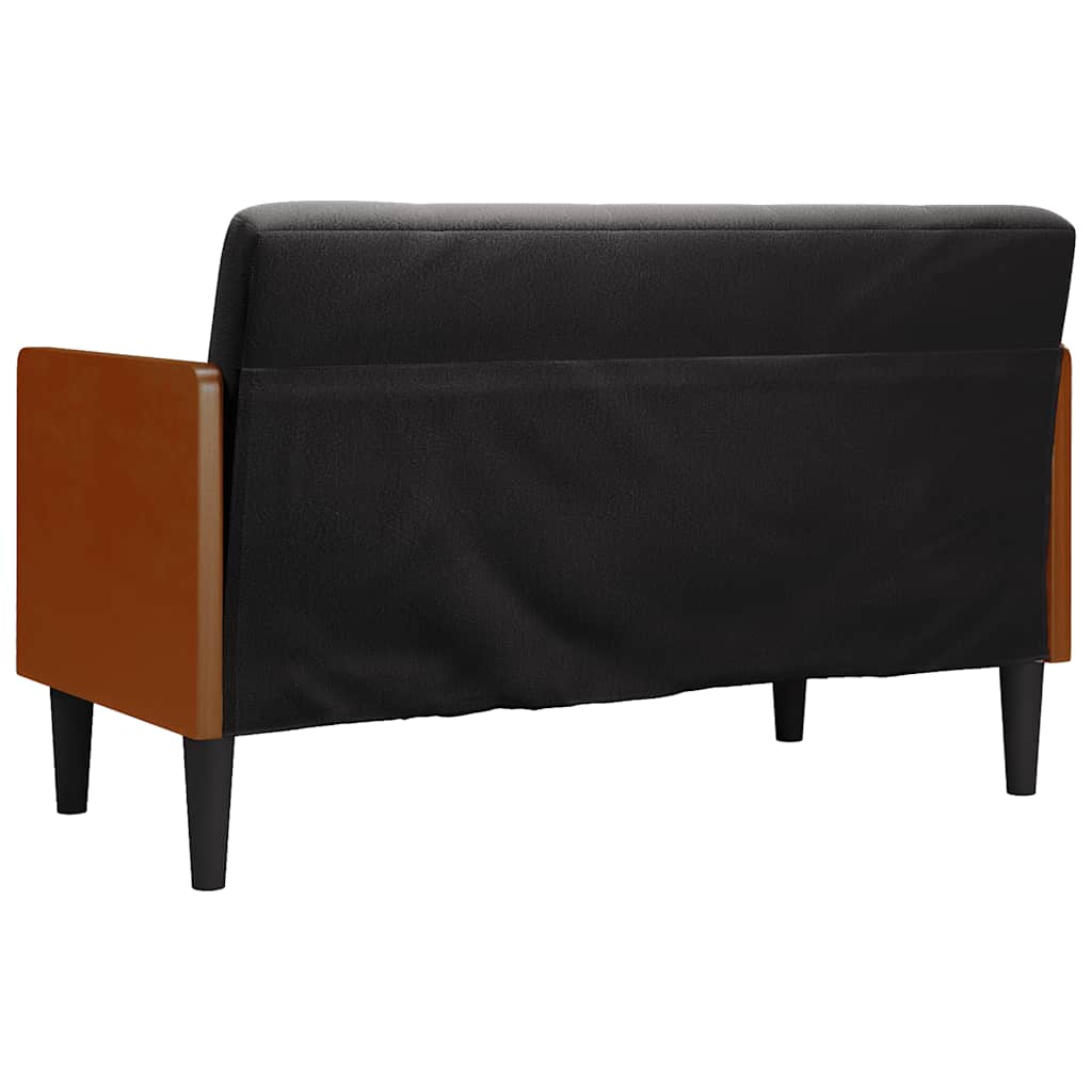 Canapé deux places avec coussins cylindriques velours noir 110 cm - XIOS